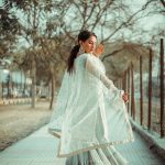 Pakistani Style Heavy Embroidered Gharara Set in Wine Red